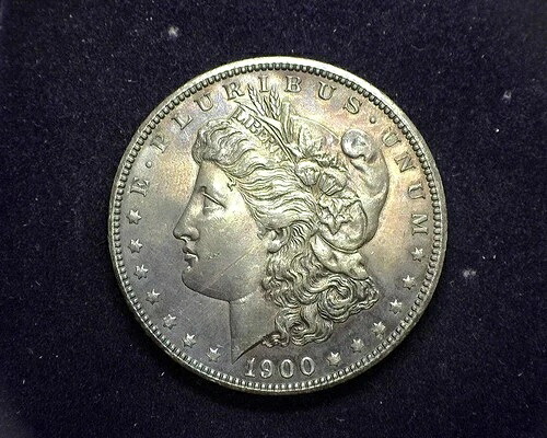 HS&C: 1900年 モルガン銀貨 BU 良好な色調 - 米国コイン