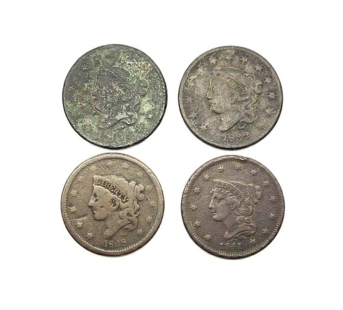 1816-1841年製ラージセント硬貨4枚セット