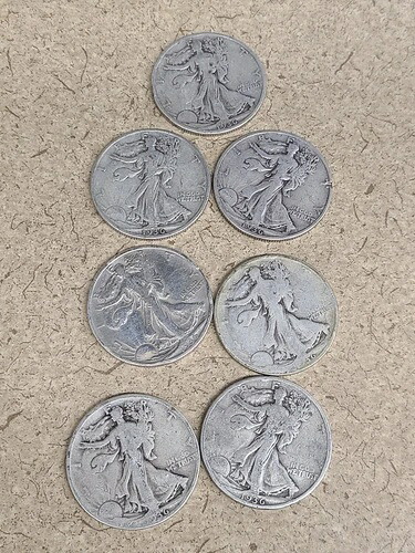 1936年 7個セット シルバーハーフドル-