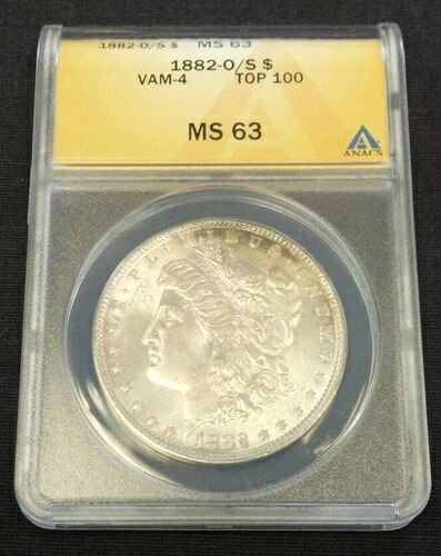 1882年製 モルガン銀貨 VAM-4 ANACS MS63。2025年2月26日値下げ（2072）