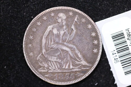 1855年 自由の女神座像ハーフドル ナイスストライク流通コインストア #14146-