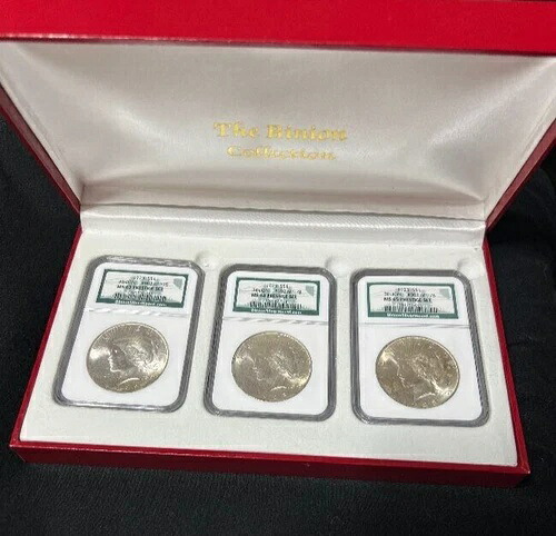 クールシルバー ～ビニオン プレステージ 3PCセット～1923ピース S $1～ NGC MS 63,64,65、SET#902/978-