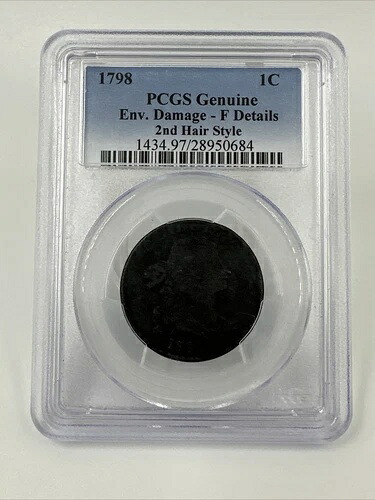 1798年スタイル2ヘアドレープバストラージセントF詳細PCGS｜WORLD RESOURCE【QUEEN店】