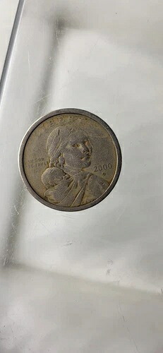 希少 - 縁に書き込みなし 2000 D サカガウィア 1ドル硬貨 米国リバティゴールドカラー -