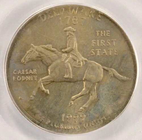 1999-D 25セント デラウェア クォーター ニッケル板に刻印 PCGS MS62｜WORLD RESOURCE【QUEEN店】
