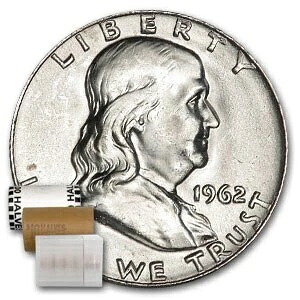 1962-D フランクリン ハーフダラー 20枚入りコインロール BU｜WORLD RESOURCE【QUEEN店】