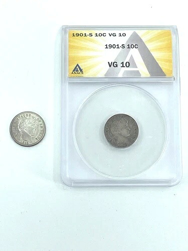 1916年製高級バーバーダイム、1901-S ANACS VG 10 バーバーダイム｜WORLD RESOURCE【QUEEN店】 106,700円