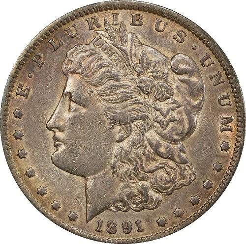 1891-CC XF45 モルガン・ダラー、Vam 3 スプリッティング・イーグル、PCGS 50524104