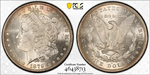 1879-O 1ドル モルガン・ダラー PCGS MS63 縁の周りの色調が美しい、素晴らしい外観