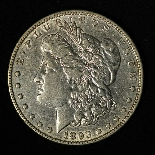 1893-P 1ドルモルガン銀貨 - 米国送料無料