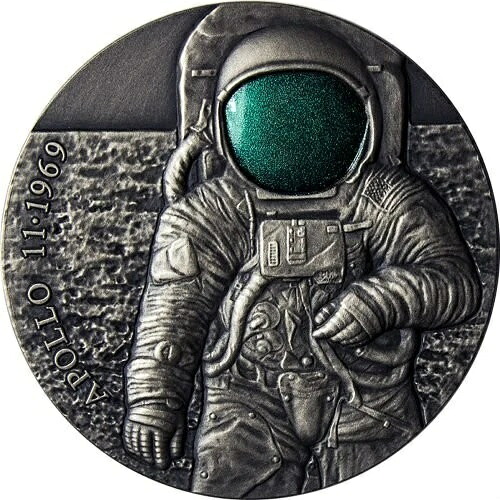 2019年 アポロ11号 月面着陸50周年記念 UFO 3オンス 銀貨 3000フラン カメルーン