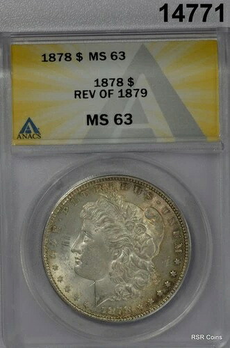 1878年 モルガン シルバードル リバース 79 ANACS認定 オリジナル ペールゴールド #14771