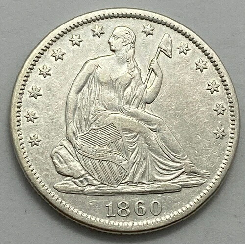 1860年-S 自由の女神座像ハーフドル AU 希少日付サンフランシスコ同様同様- 107,800円