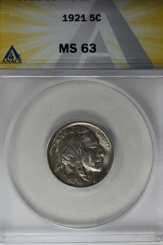 1921年 0.05 ANACS MS 63 バッファローニッケル インドニッケル 5セント- 107,800円