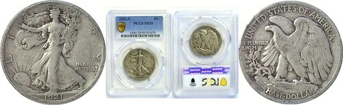 1921-S 50セントウォーキングリバティハーフダラー PCGS VF-20