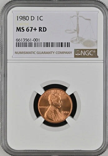 1980-D 1C RD リンカーン記念館 1セント NGC MS67+RD 6613561-001