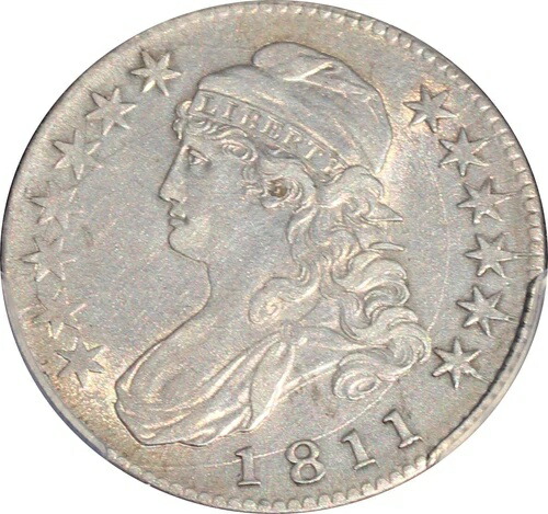 1811年 XF45 ラージ8 キャップドバストハーフダラー、PCGS 43726598