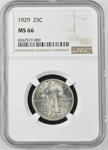 1929年 クォータードル スタンディングリバティクォーター NGC MS-66
