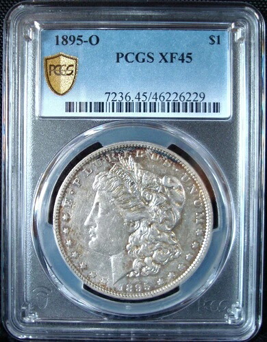 1895-O モルガン銀貨 - PCGS XF 45 - ゴールドシールド