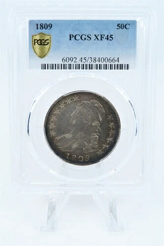 1809-P PCGS XF45 キャップドバスト ハーフダラー ビジネスストライク 50セント|WORLD RESOURCE【QUEEN店】
