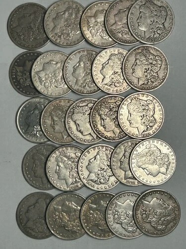 1878年から1904年までのモルガン銀貨流通セット25枚セット