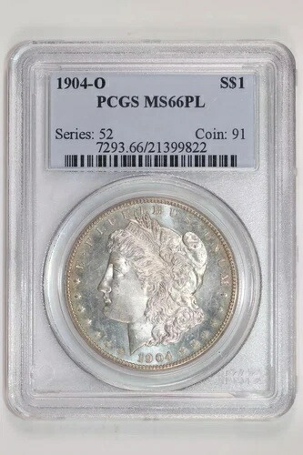 1904-O モーガン ドル PCGS MS66 PL - 派手 & 非常に高品質!