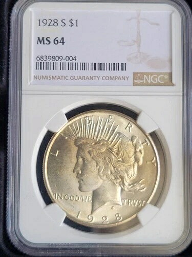 1928-S 平和ドル NGC MS64