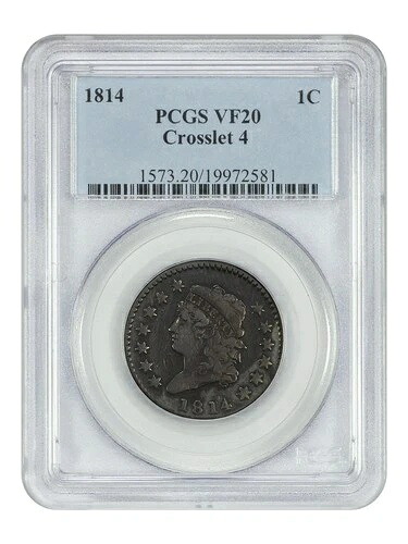 1814 1C PCGS VF20 (クロスレット 4) - クラシックヘッドセント - グレートタイプコイン