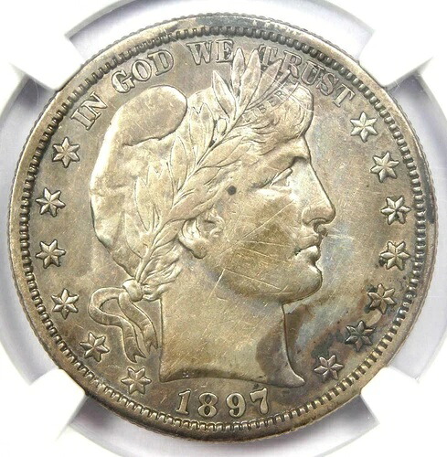 1897-S バーバー ハーフ ドル 50 セント コイン - NGC AU 認定の詳細 - AU では珍しい日付!|WORLD RESOURCE【QUEEN店】