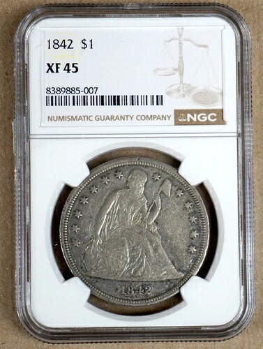 1842年 自由の女神像 銀貨 NGC XF45 885007
