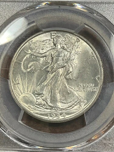 PCGS MS65 1934 D ウォーキングハーフダラー 素晴らしい光沢