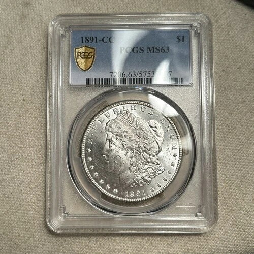 1891-CC モルガン銀貨 MS63 PCGS MM