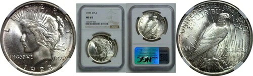 1923-D 1ドル平和ドル NGC MS-65 217,250円