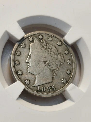 1885年 リバティV ニッケル 5セント NGC F15 キーデート ナイスオリジナルコイン、ファイン15