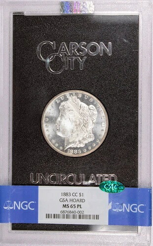 1883年 CC カーソンシティ 1ドル モルガン銀貨 NGC MS65 PL CAC GSA ホードコイン