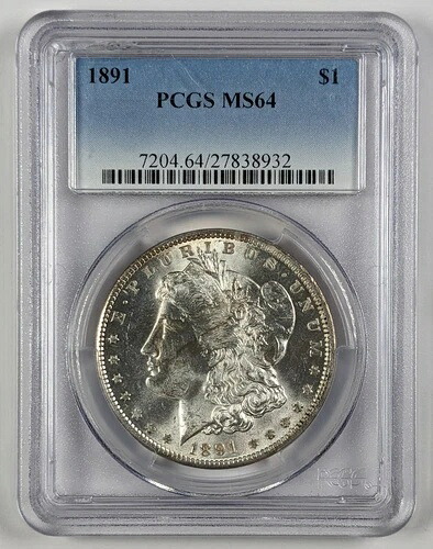 1891年 モルガン銀貨 PCGS MS64