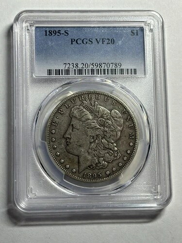 1895年 S モーガン シルバー ドル PCGS VF20 オリジナル キー デイト