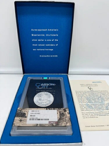 1885-CC モルガン銀貨 NGC MS 63 GSA ホード（箱・鑑定書付き） 217,250円