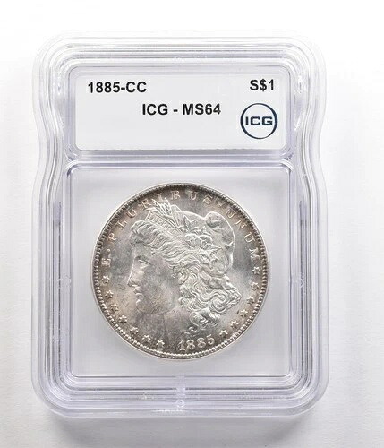 1885-CC モルガン銀貨 MS64 ICG *5511