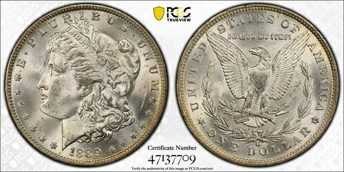 1889 O モルガン銀貨 PCGS MS-64