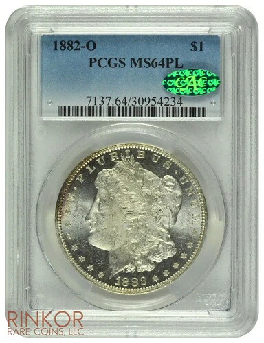 1882-O 1ドル モルガン・ダラー PCGS MS 64 PL CAC|WORLD RESOURCE【QUEEN店】