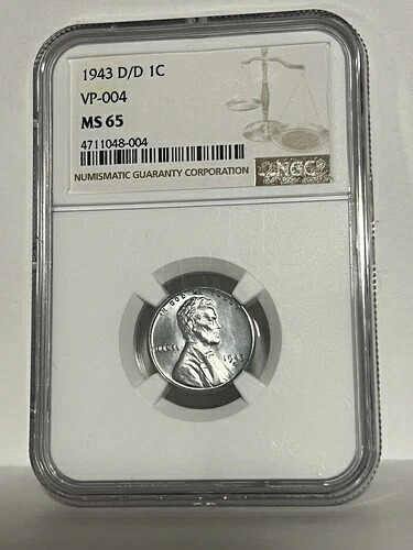 1943-D/D リンカーン・スチール・ウィート・セント NGC VP-004 MS 65 希少 NGC トータルポップ