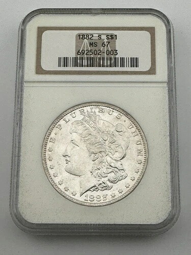 1882-S モーガン銀貨 $ MS67 NGC ブリリアントフロスティホワイト!