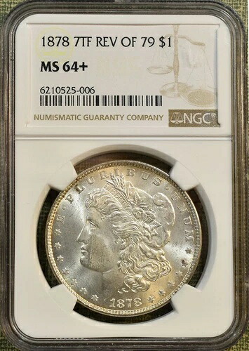 1878 7TF リバース 1879 NGC MS64+ モルガン・ダラー - 日付が大幅に向上