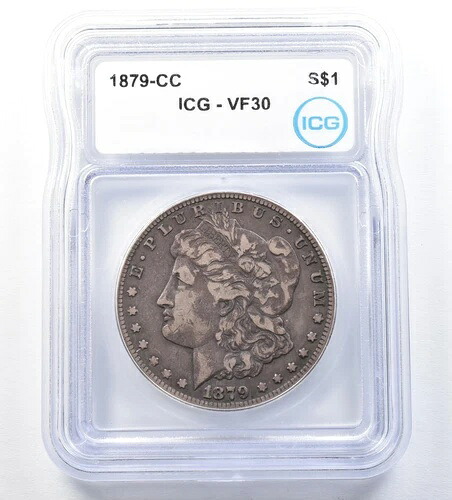 1879-CC モルガン銀貨 VF30 ICG *8852