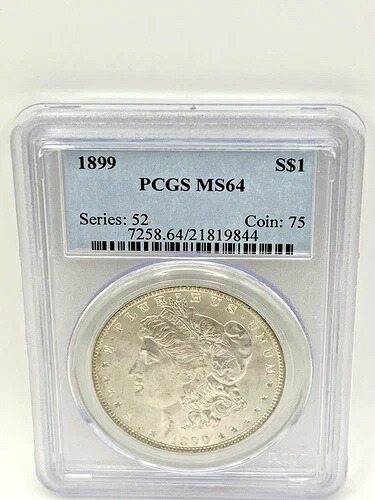 1899 モーガン シルバー ダラー PCGS MS64 シリーズ 52 コイン オールド ブルー リグレード?