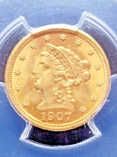 1907 年 $2.50 ゴールド リバティ ヘッド クォーター イーグル PCGS グレード MS-63 - 美しいコイン!