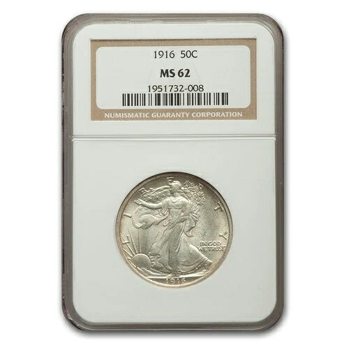 1916年ウォーキング・リバティ・ハーフダラー MS-62 NGC|WORLD RESOURCE【QUEEN店】