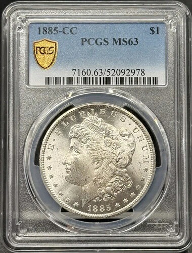 1885年CCモルガン銀貨 PCGS MS-63
