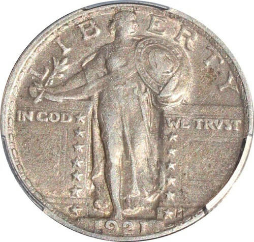 1921年 XF45 スタンディングリバティクォーター、PCGS 45405919